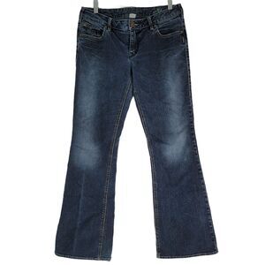 Silver Jeans Womens 32x31.5  Aiko Bootcut Flare Stretch Distressed Destroyed